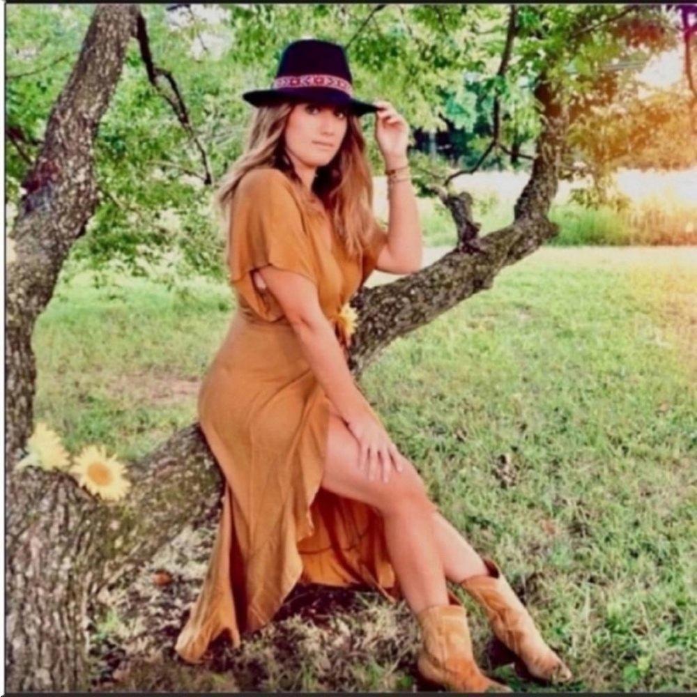 Young Fabulous & Broke Womens Ruffle High Low Wrap Short‎ Sleeve Dress
